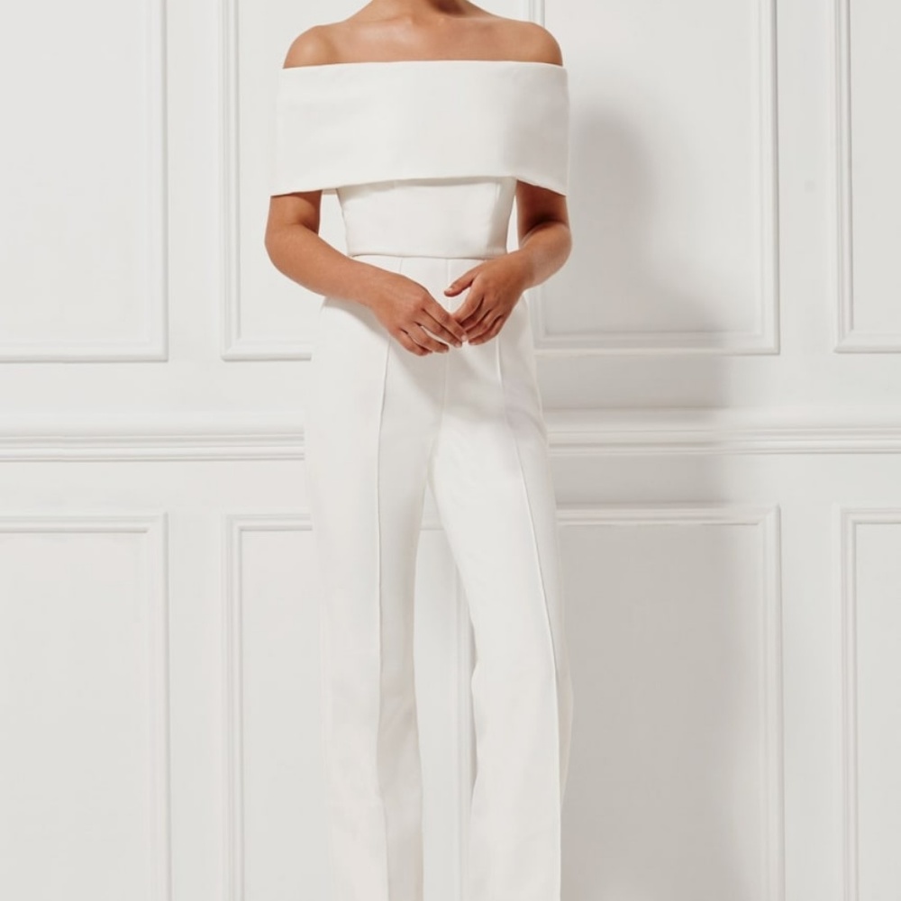 MISHA COLLECTION 'Aphrodite' Off Shoulder white Jumpsuit